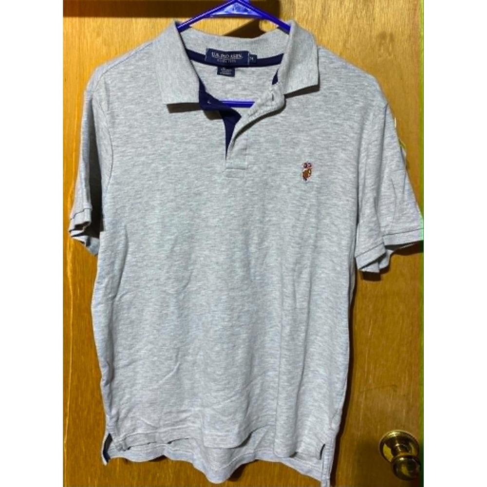 Men's Vintage U.S. Polo Association Grey Polo Luxury Feel Size Medium